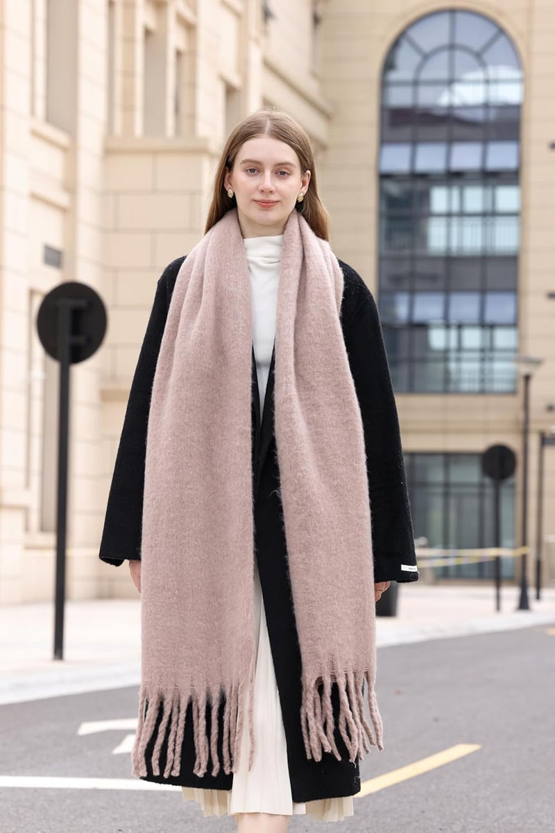 Wander Agio Winter Warm Scarf Long Pashmina Extra Large Shawls and Wraps for Women Large Blanket Scarves Solid - Image 2